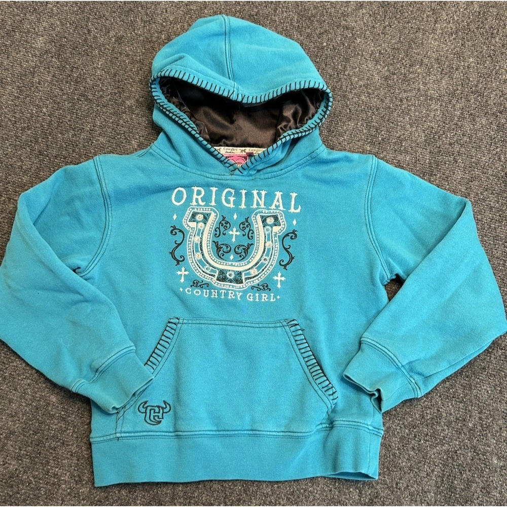 Cowgirl Hardware Hoodie Sweatshirt Girls Small Ranch Rodeo Farmgirl